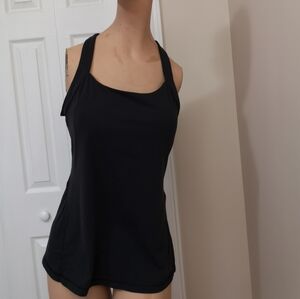 Lucy Black Activewear Top with Built-in Bra Size L